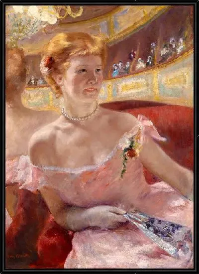 Картина Женщина с жемчужным ожерельем в ложе 