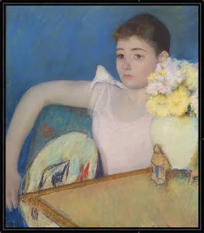 Девушка в розовом с веером 