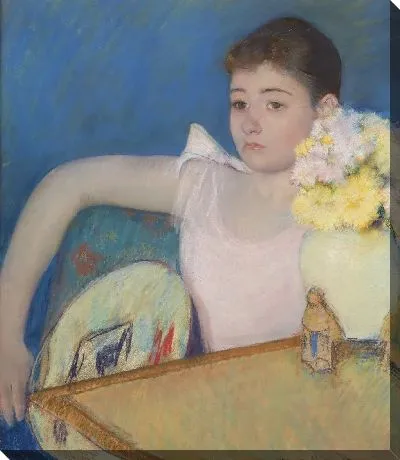 Девушка в розовом с веером 