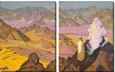 Картина Мухаммед на горе Хира. Из серии «Знамена Востока»