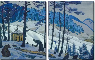 Картина Сергий, Строитель. Из серии «Знамена Востока»