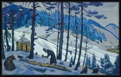 Картина Сергий, Строитель. Из серии «Знамена Востока»