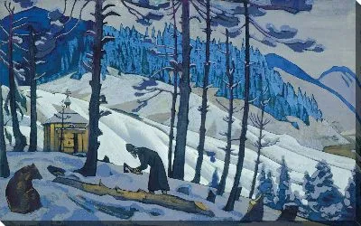 Картина Сергий, Строитель. Из серии «Знамена Востока»