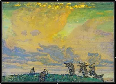 Картина Великая жертва. Постановка для балета И.Ф.Стравинского «Святая весна»