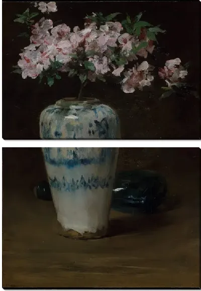 Картина Розовая азалия - китайская ваза