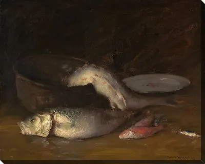 Картина Большой медный чайник и рыба (рыба)