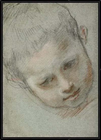 Картина Голова мальчика (ректо); Исследования фигур (на обороте)