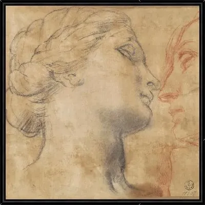 Картина Два исследования головы женщины («Христос прощается с матерью», Шантийи, Музей Конде)