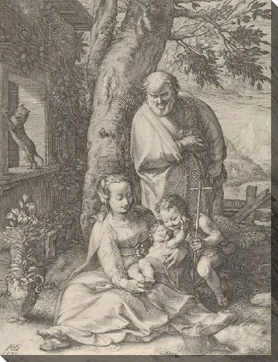 Картина Святое cемейство с младенцем Иоанном Крестителем