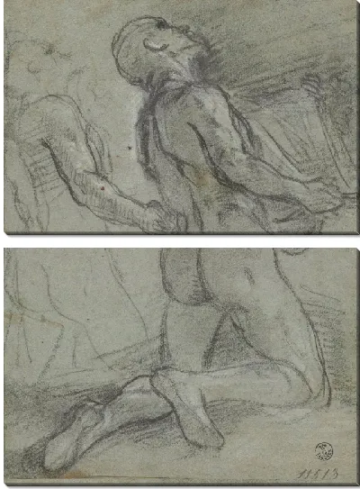 Картина Два этюда обнаженной мужской фигуры на коленях (для «Мадонны Розария», Senigallia, Pinacoteca Diocesana)