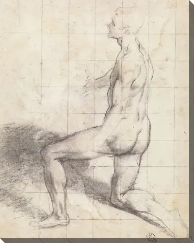 Картина Обнаженная мужская фигура на коленях (для «Призыва Святого Андрея», Брюссель, Королевские музеи изящных искусств Бельгии)