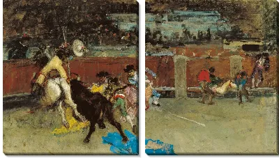 Картина Коррида. Раненый Пикадор