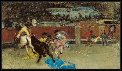 Картина Коррида. Раненый Пикадор
