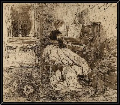 Картина Сесилия де Мадразо играет на пианино