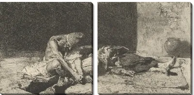 Картина Арабский мужчина охраняет мертвое тело своего друга