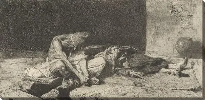 Картина Арабский мужчина охраняет мертвое тело своего друга