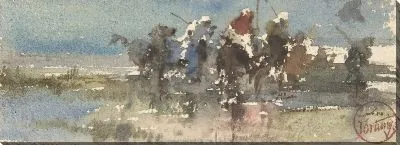 Картина Мавры на лошадях