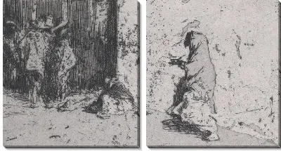 Картина Улица в Севилье с фигурами