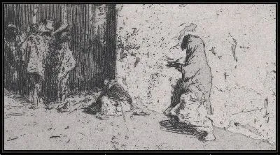 Картина Улица в Севилье с фигурами