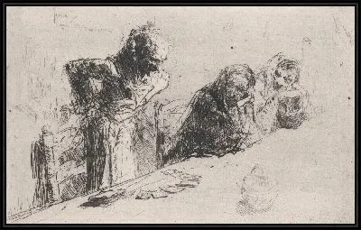 Игроки в карты: трое мужчин, двое сидят, один стоит перед разложенными на столе картами