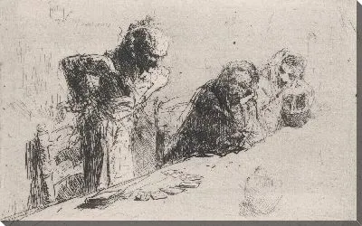 Игроки в карты: трое мужчин, двое сидят, один стоит перед разложенными на столе картами