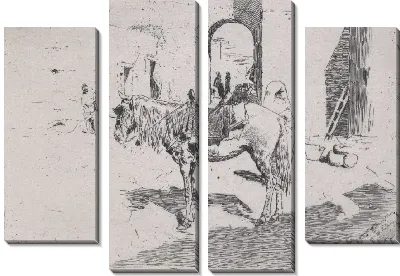 Картина Марокканский конь стоит перед аркой