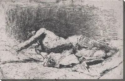 Картина У частично обнаженного мужчины на земле вытянута правая рука