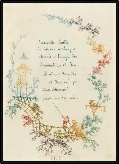 Картина Титульный лист, Табличка 1 из «Нового набора китайских арабских тетрадей для дизайнеров и художников», № 1, изобретен и составлен