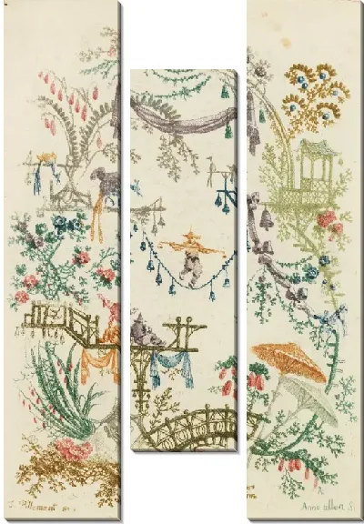 Картина Орнаментальный дизайн от «Новый набор китайских тетрадей для дизайнеров и художников», № 2, изобретенный и спроектированный Жаном Пиллеманом. Выгравированы Анной Аллен. "