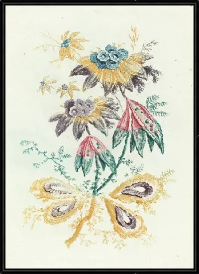 Картина Фантастические цветы с листьями гороха