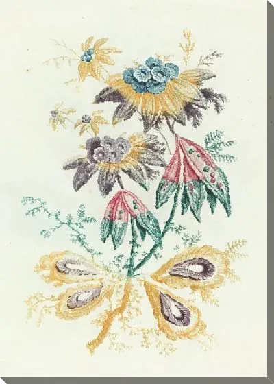 Картина Фантастические цветы с листьями гороха