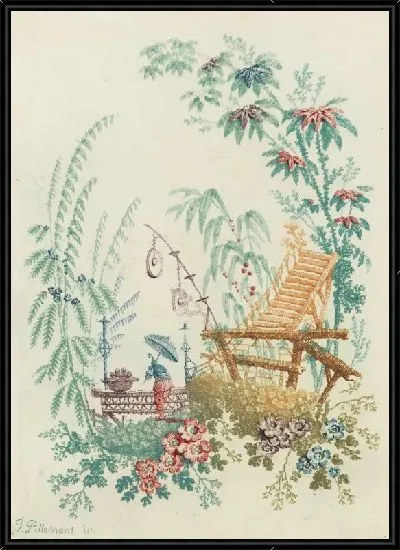 Картина Орнаментальный дизайн от «Новый набор китайских арабских тетрадей для дизайнеров и художников», № 1, Inventes и рисунки Жана Пиллемента. Могилы Анны Аллен.