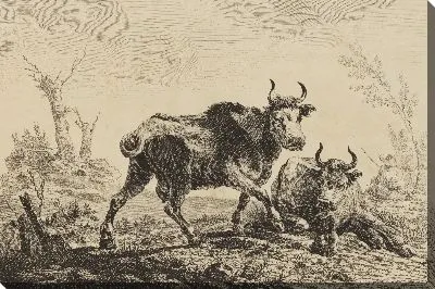 Картина Блокнот из шести листов быка и коровы