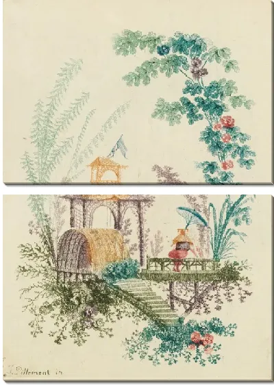 Картина Орнаментальный дизайн от «Новый набор китайских тетрадей для дизайнеров и художников» № 3, «Изобретения» и рисунки Жана Пиллемента. Могилы Анны Аллен.