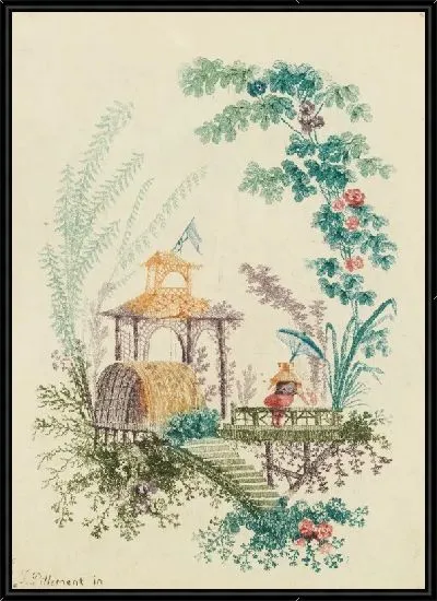 Картина Орнаментальный дизайн от «Новый набор китайских тетрадей для дизайнеров и художников» № 3, «Изобретения» и рисунки Жана Пиллемента. Могилы Анны Аллен.