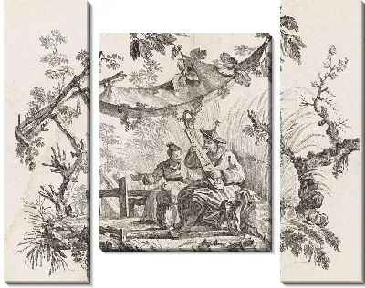 Картина Китайские дома и фигуры №2