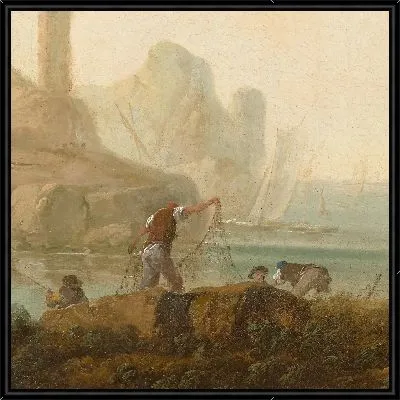 Картина Пейзаж с пастухами у ручья