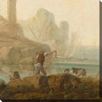 Картина Пейзаж с пастухами у ручья