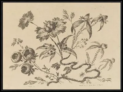 Картина Цветочные ветки, из "Коллекции разных фантазийных цветов по-китайски"