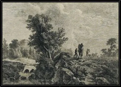 Картина Крестьяне в пейзаже