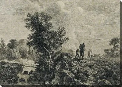 Картина Крестьяне в пейзаже