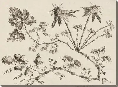 Картина Цветочные ветки, из "Коллекции разных фантазийных цветов по-китайски"