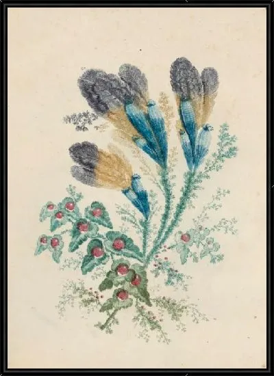 Картина Фантастический цветочный мотив из "New Suitte of Ideal Flower Notebooks"