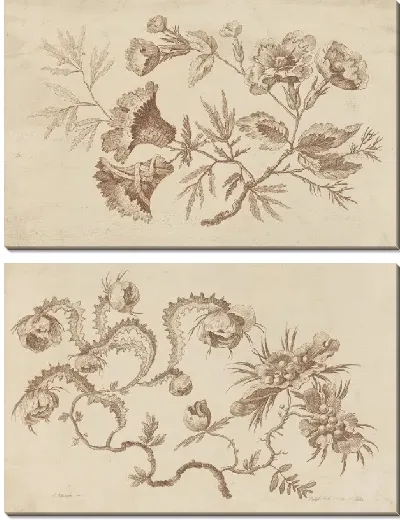 Картина Цветочные ветки, из "Коллекции разных фантазийных цветов по-китайски"