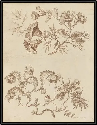 Картина Цветочные ветки, из "Коллекции разных фантазийных цветов по-китайски"