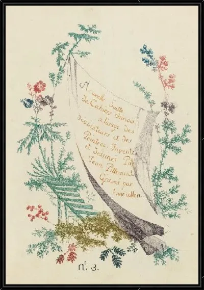 Картина Титульный лист, Табличка 1 из «Нового набора китайских тетрадей для дизайнеров и художников» № 3, изобретенного и нарисованного Жаном Пиллеманом.