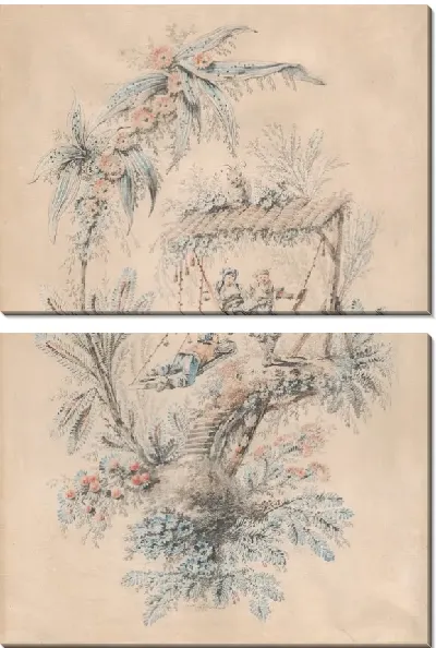 Картина Декоративная фантазия с экзотическими фигурами в доме на дереве