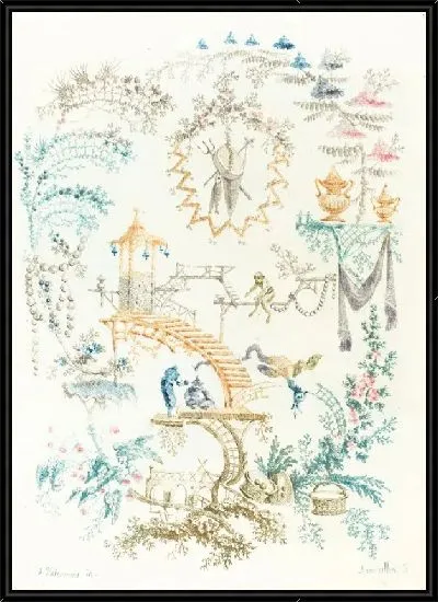 Картина Китайская арабеска с обезьяной