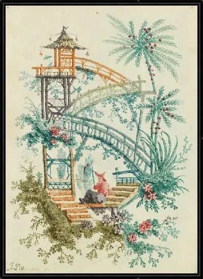 Картина Орнаментальный дизайн от «Новый набор китайских тетрадей для дизайнеров и художников» № 3, изобретенный и нарисованный Жаном Пиллеманом. Выгравированы Анной Аллен.