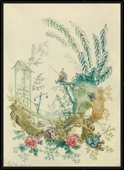 Картина Орнаментальный дизайн от «Новый набор китайских тетрадей для дизайнеров и художников» № 3, «Изобретения» и рисунки Жана Пиллемента. Могилы Анны Аллен.